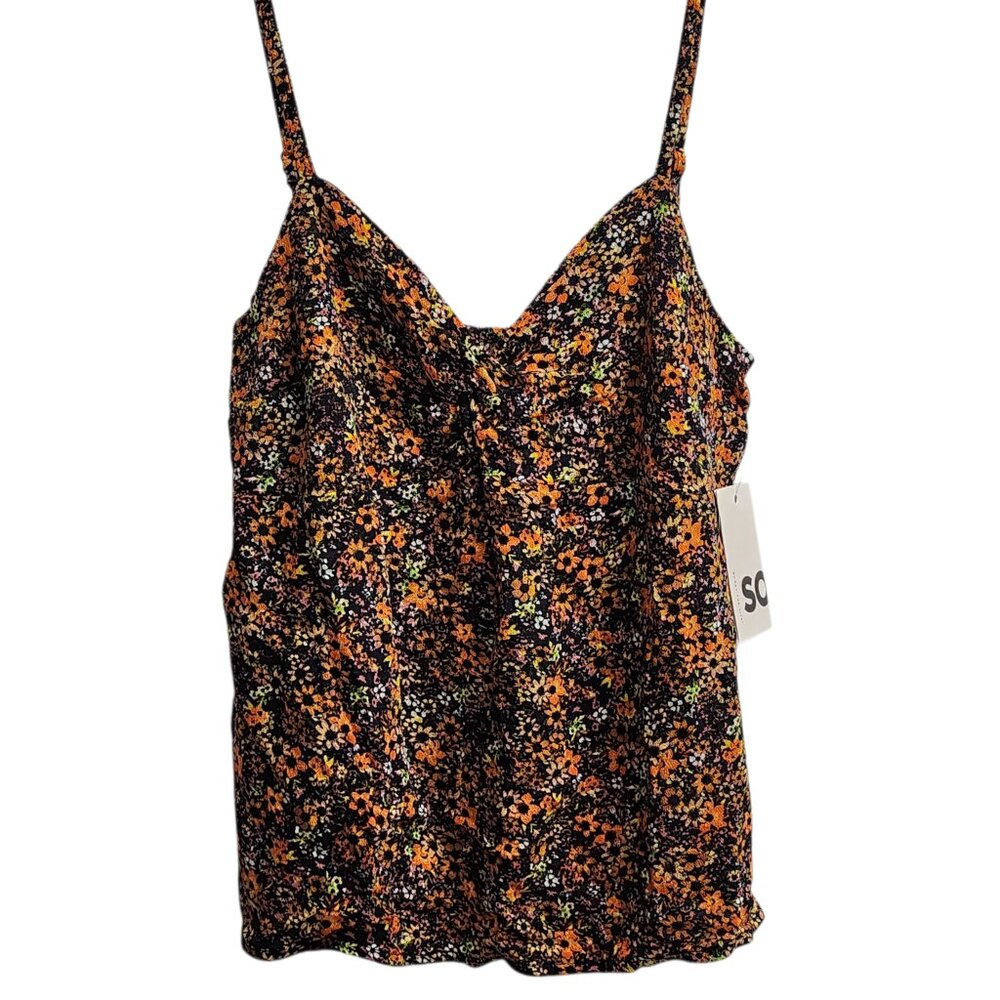 SO Multicolor Floral Twist Tank Top